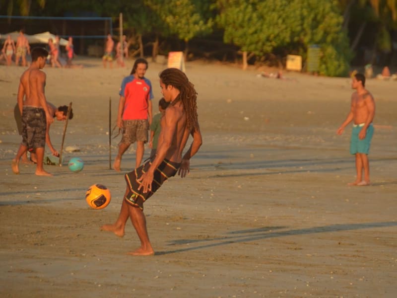 beach soccer with locals in playa samara"
